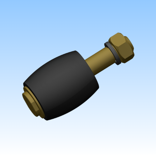 Pin Bush (Cylindrical Rubber Bush with Pin, Washer & Nut)